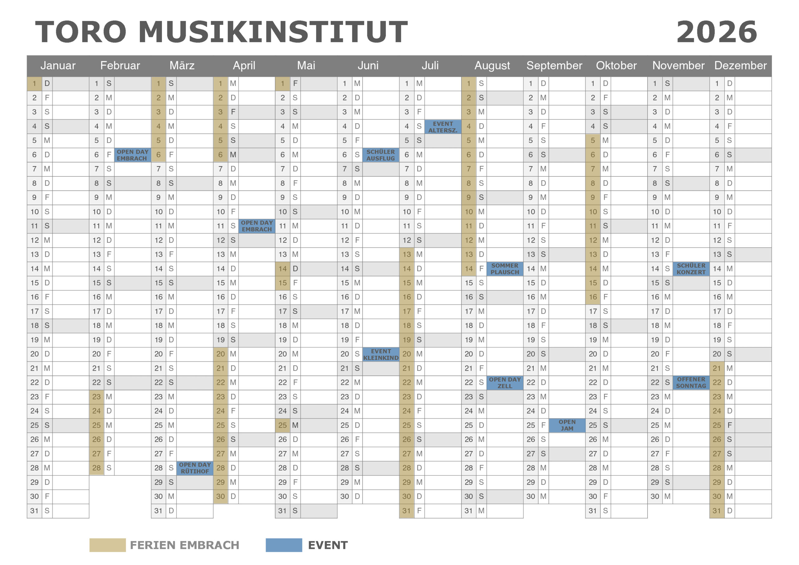 Ein spannendes Musikjahr 2026